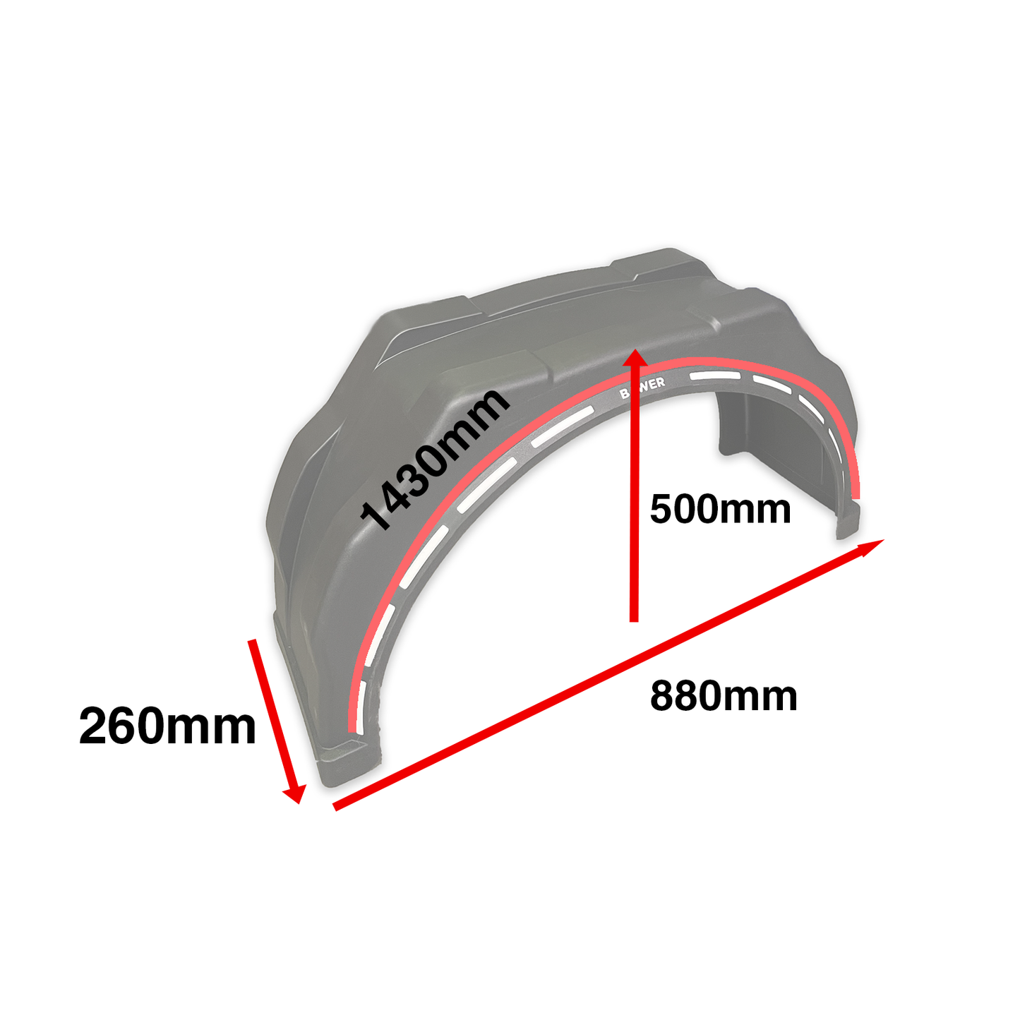 Single Wheel Mudguard 14" 15" 16"